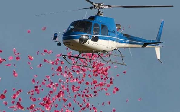 Flower Shower from Helicopter